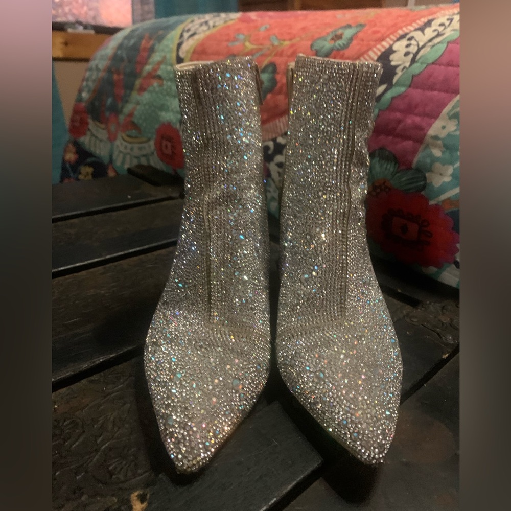 Betsey Johnson Cady Boots Rhinestone size 7